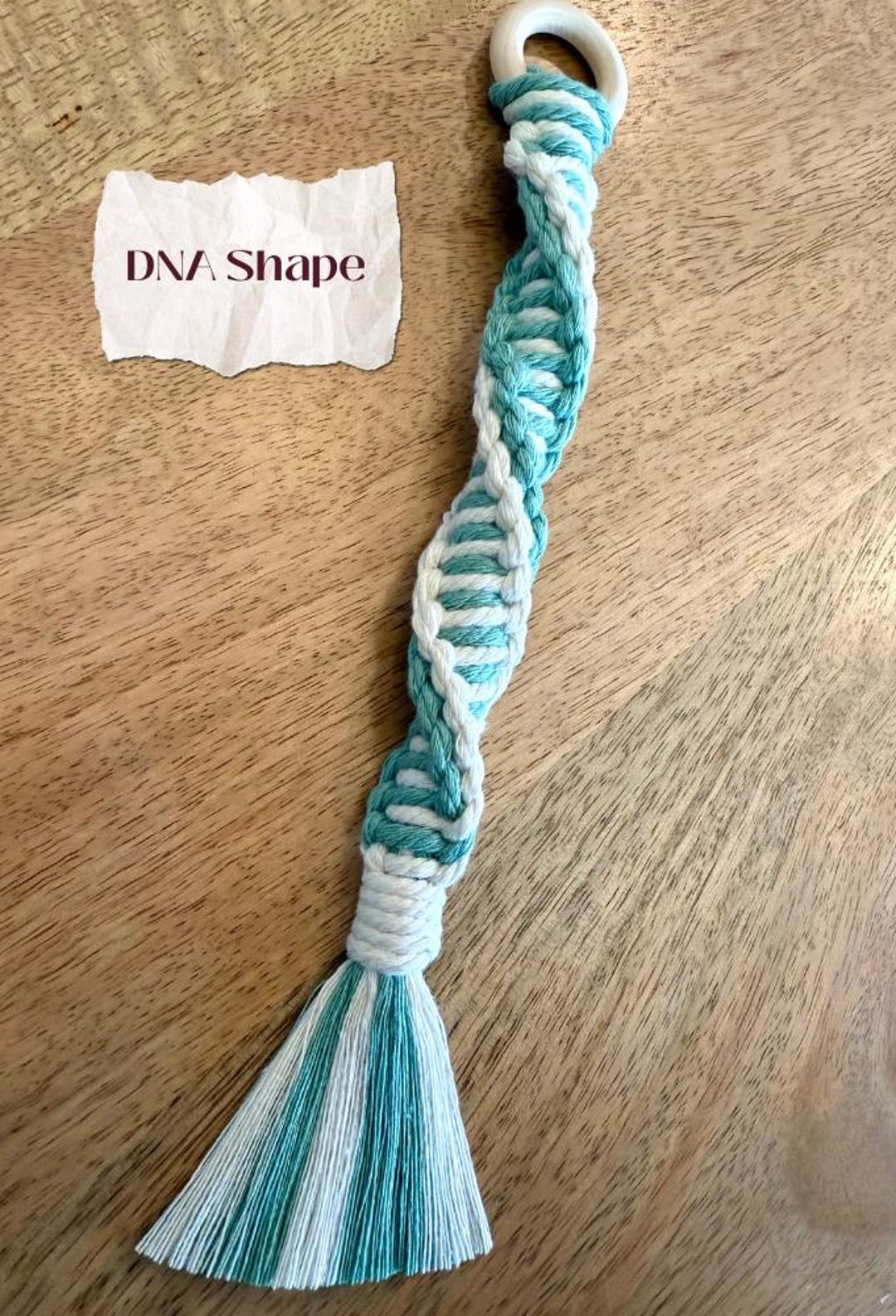 Custom DNA Design Macramé Keychain – Handmade With 100% Cotton Cord - Etsy