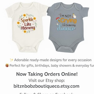 Printed Design Baby Vest - Cute &quot;Holy Cow I&#39;m Cute&quot; Design, Funny Baby Bodysuit, Baby Shower Gift, New Baby clothing, Bitz&#39;n Bobz Boutique