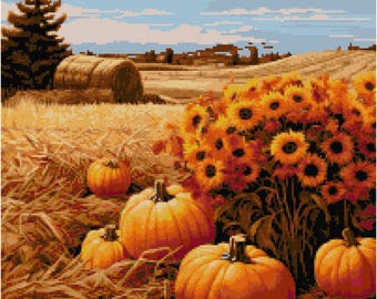 Cross Stitch Pattern - Wheat Fields Farm - Digital PDF  - Pattern Keeper Compatible
