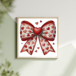 Cross Stitch Pattern adorable valentine Bow Digital PDF Pattern Keeper Compatible