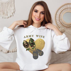 Personalized Army Wife Hoodie, Military Wife Gift, Army Wife Sweatshirt, Army Proud Gift, USA Proud, Military Gift, Custom Army, Army Gift