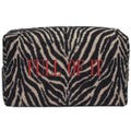 Embroidered Zebra Print Cosmetic Bag: Personalized Makeup Bag