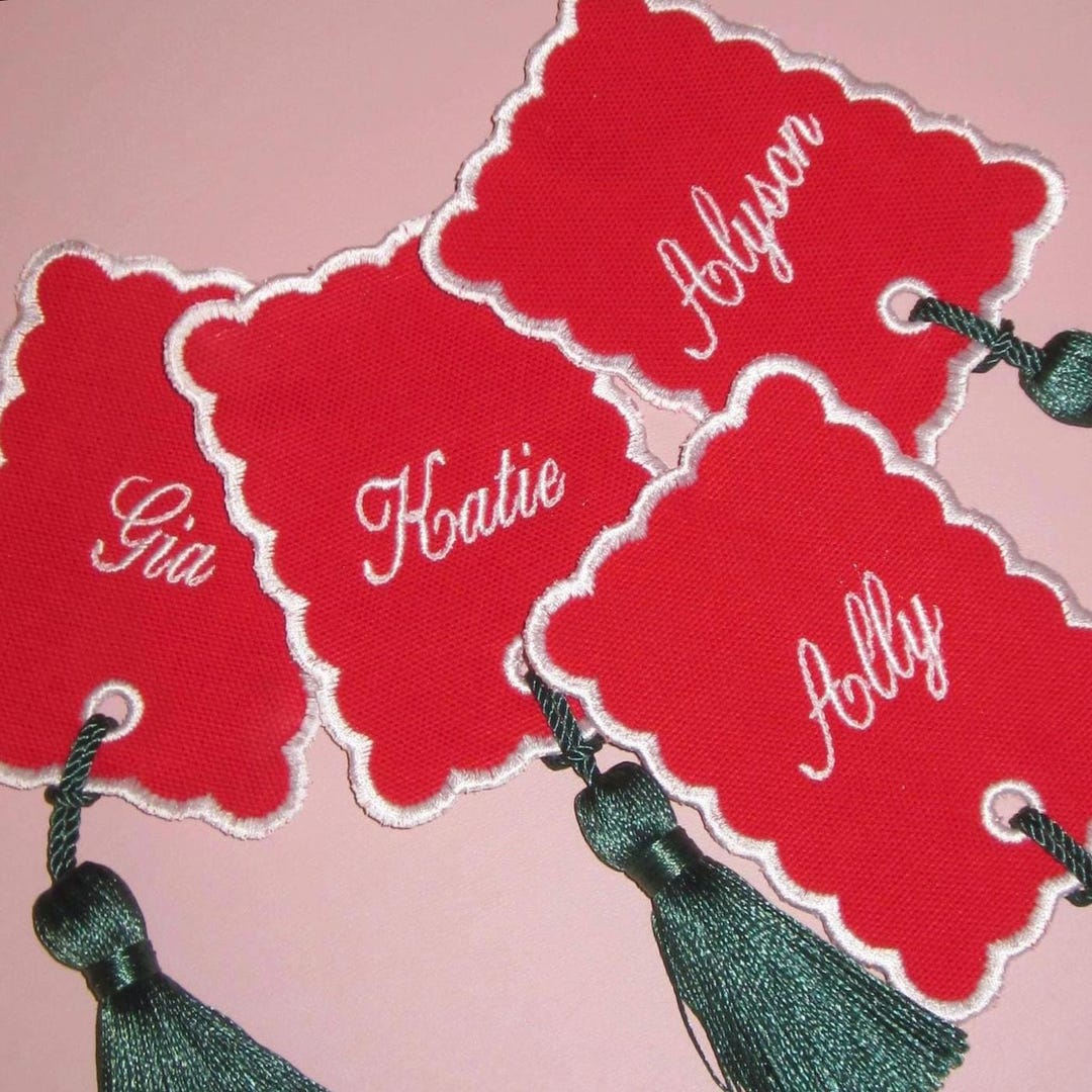 Name Tag Set Custom Embroidered Name Tag Set: Personalized Gift | Hostess ...