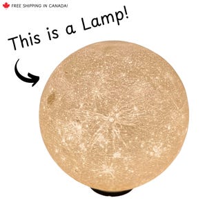 Lámpara de luna / Luz lunar realista / Decoración del hogar con temática espacial