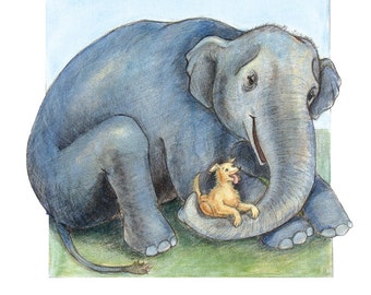 Friendship Card featuring Sweet Elephant & Dog's Bond