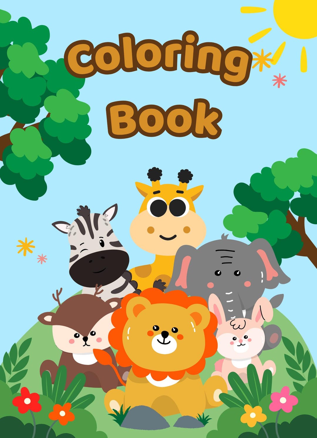 cute-animal-coloring-book-30-printable-pages-digital-download-etsy