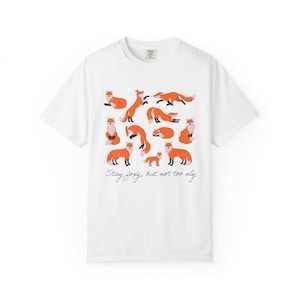 Fox Graphic T-Shirt: Unisex Garment-Dyed Cotton Tee