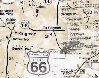Travel Camper Novelty Road Map Rt.66 Valance