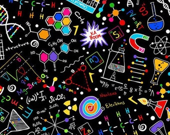 Bright Science Doodles - Timeless Treasures - Cotton Fabric