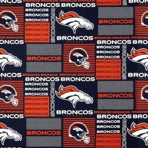 NFL Denver Broncos Orange/Blau Blöcke - Baumwollstoff