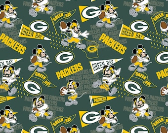 NFL Disney Mickey Green Bay Packers - Cotton Fabric