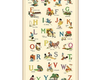 Alphabet List - Michael Miller - 1 Panel Cotton Fabric