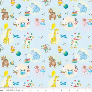 The Little Engine Could- Toys Blue - Riley Blake - Katoen stof