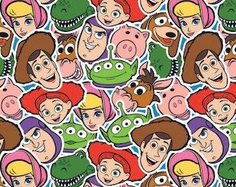 Disney Toy Story 4 - Toy Group Collage - Camelot Fabrics - Cotton Fabric