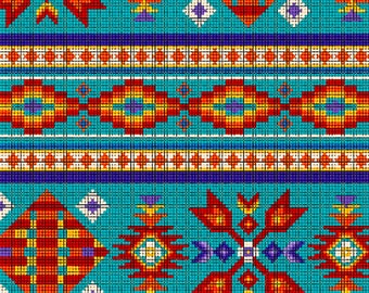 Türkis Perlen Streifen Tucson - Elizabeth Studio Baumwollstoff