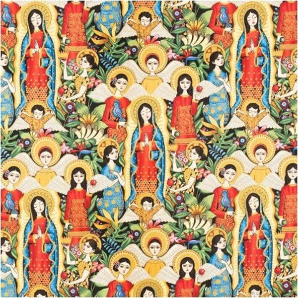 Guadalupe Coro Folklorico Virgen Guadalupe - Alexander Henry - Cotton Fabric M8919A