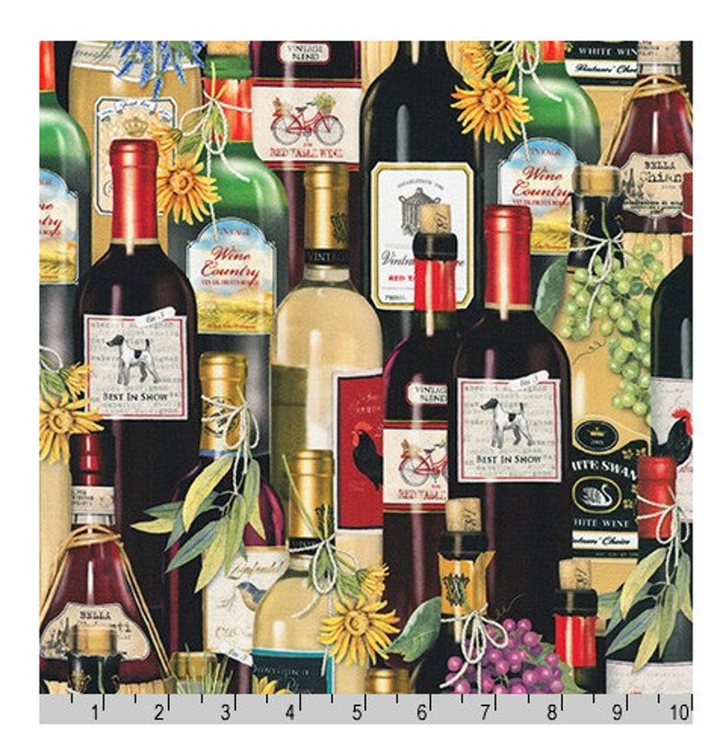 Wine by Mary Lake Robert Kaufman Fabrics Cotton Fabric Etsy