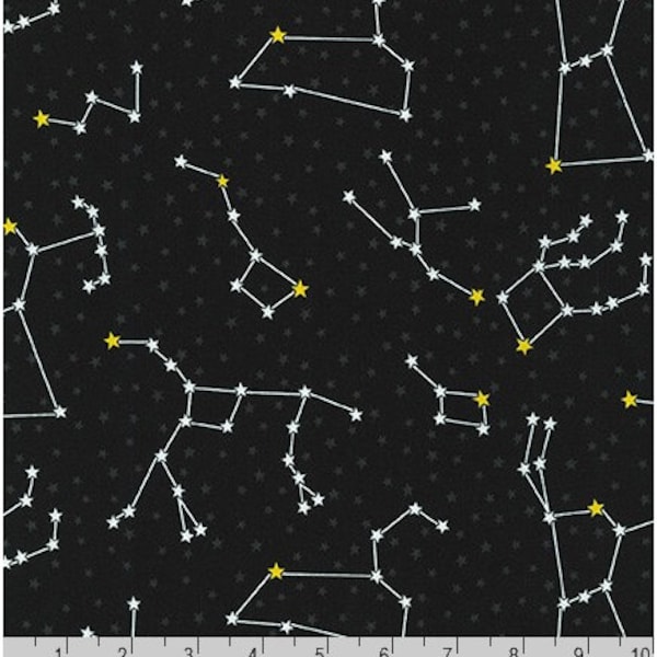 Robert Kaufman Starry Night Black Fabric Etsy