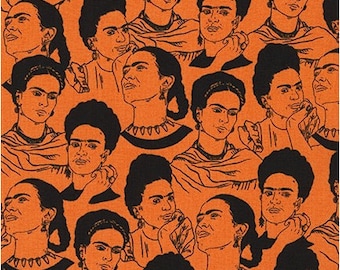 Frida Poses - Orange - Robert Kaufman - Cotton Fabric