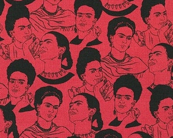 Frida Poses - Red Frida Fabric - Robert Kaufman - Cotton Fabric
