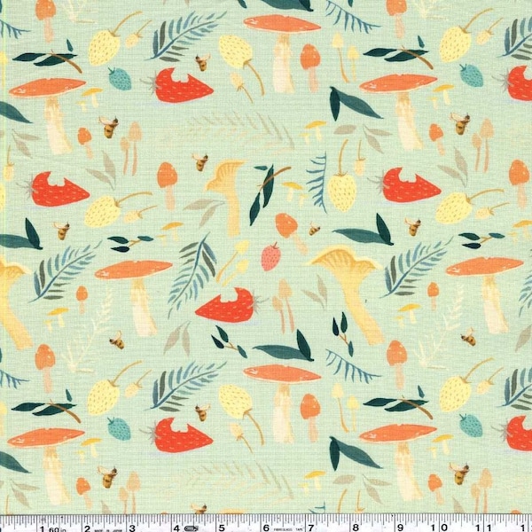 Dream World Toadstools Mint- Riley Blake - Cotton Fabric