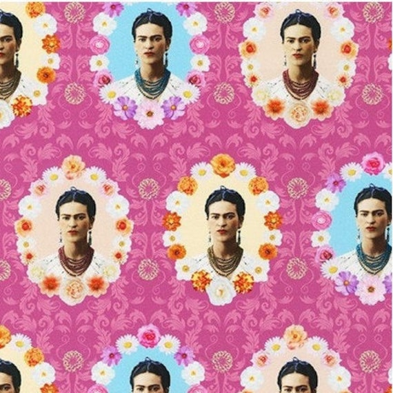 Frida Kahlo Pink Robert Kaufman Cotton Fabric Etsy