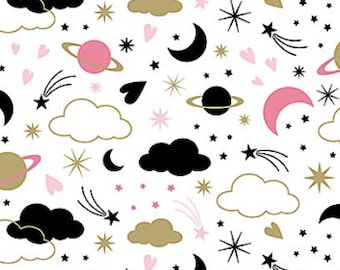Believe In Magic-Stars and Moon- Cotton Fabric