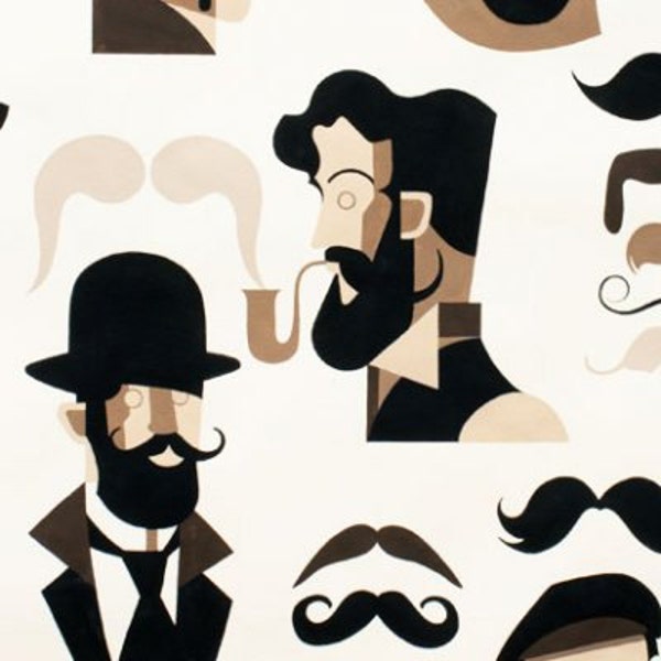 Mister Stache -  Alexander Henry - Cotton Fabric