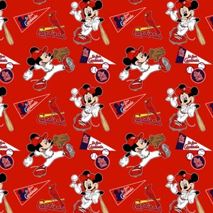MLB Disney Mickey St Louis Cardinals - Cotton Fabric