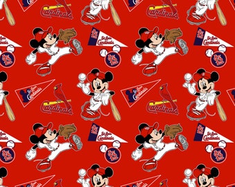 MLB Disney Mickey St Louis Cardinals - Baumwollstoff