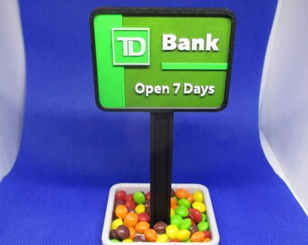 Mini TD Bank Sign Replica – Business Card Holder & Professional Desk Organizer