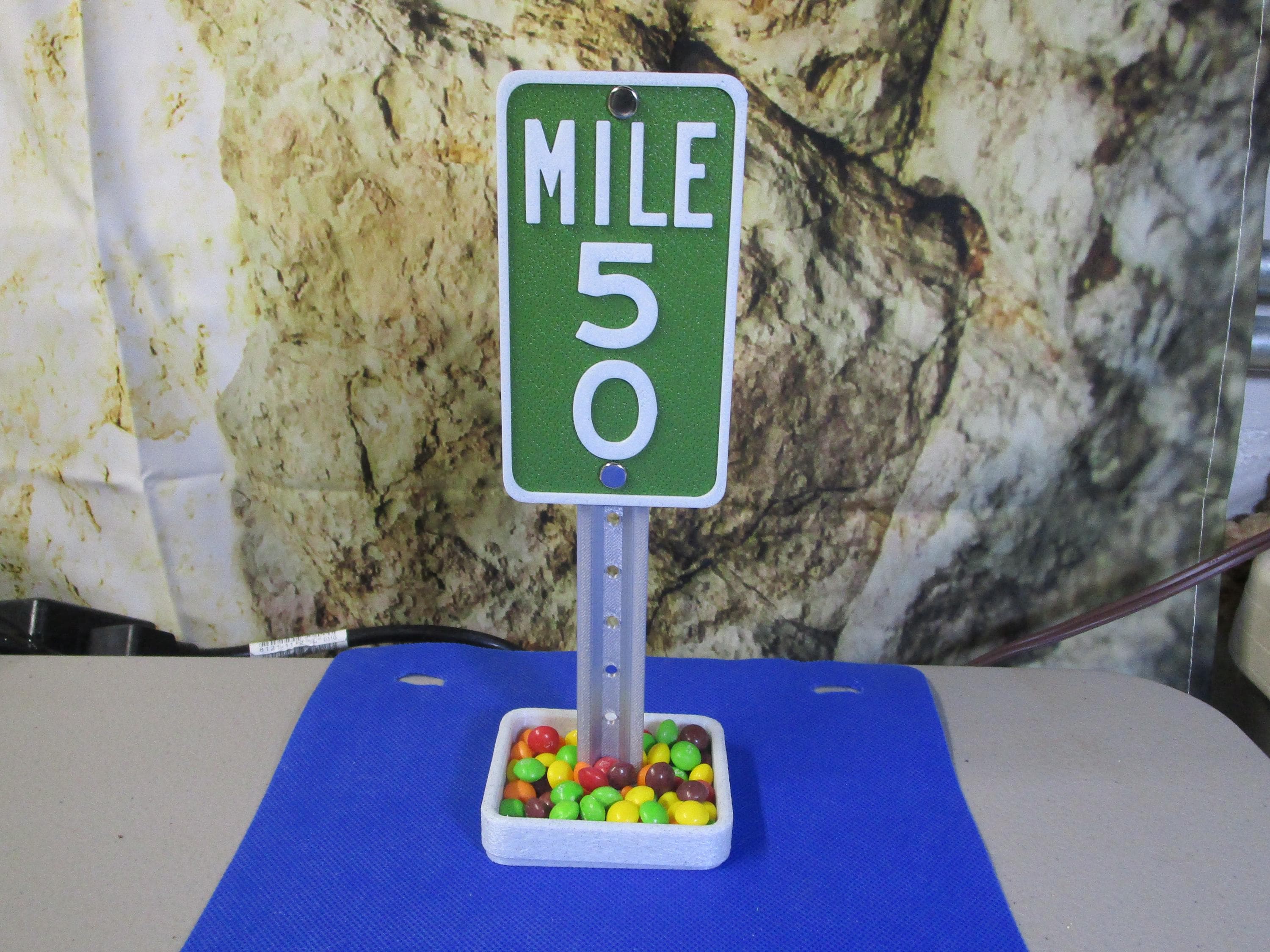 Mile 50 Milestone Desk Sign: 50th Birthday, Anniversary Gift - Etsy