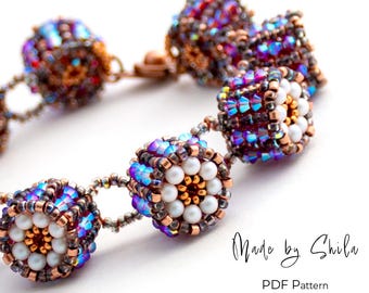 Beaded Sushi Bracelet Pattern: Delica Beads & Crystals (PDF Download)