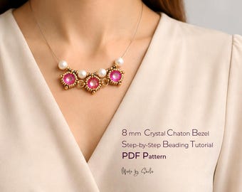 8 mm Crystal Chaton Bezel Pattern • PDF Beading Tutorial