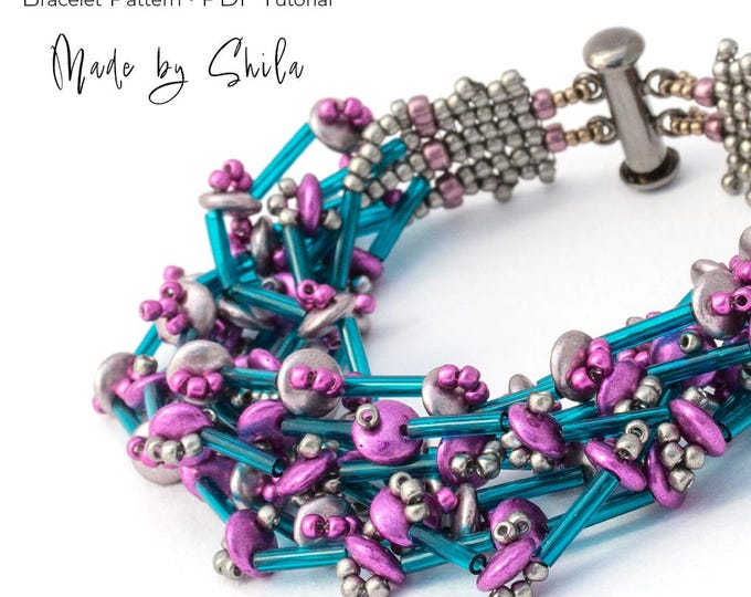 Freeform Bracelet Pattern • Herringbone Beading Tutorial • Bugle & Lentil Bead Bracelet