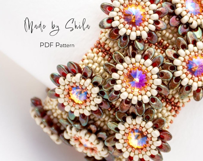 Statement Beaded Bracelet Pattern PDF • RAW Seed Bead Tutorial (Instant Download)