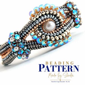 Patrón de pulsera de espiga • Tutorial de tejido con cuentas • PDF de perlas de cristal