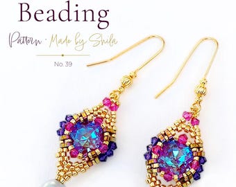 Beaded Earring Patterns PDF • Peyote Stitch Earrings • Beading Tutorial • Instant Download