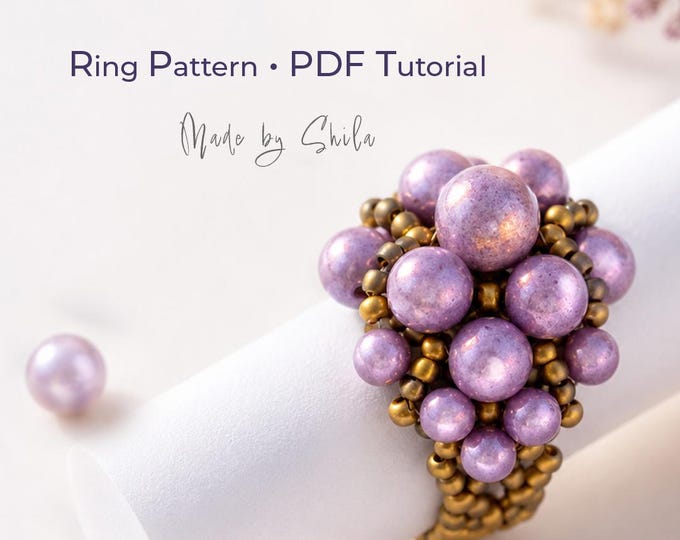 Bold Statement Seed Bead Ring • Netting & RAW Tutorial • PDF Beading Pattern