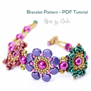 Modèle de bracelet RAW en perles (PDF) • Tutoriel bracelet floral