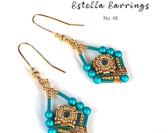 Beaded Earring Pattern: Crystal & Seed Bead Tutorial (PDF)