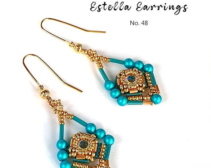 Beaded Earring Pattern: Crystal & Seed Bead Tutorial (PDF)