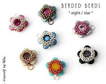 Jewelry making - Beading Pattern Tutorial Step by step INSTANT download PDF - Beaded Beads * eight / star *