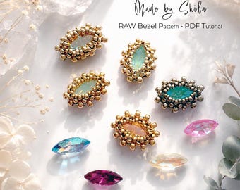 Beading Pattern • RAW Bezel for 15 x 7mm Crystal Navette (PDF)
