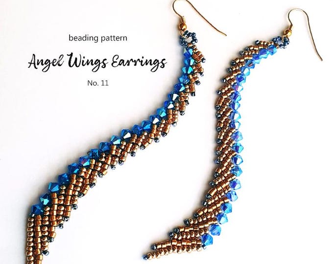 Angel Wings Earrings Pattern: Seed Beads & Crystals (PDF Download)