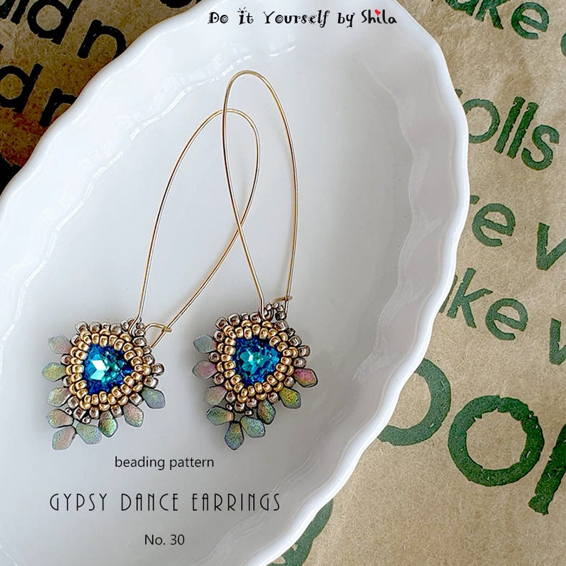 Beading Pattern Tutorial Step by step INSTANT download PDF Gypsy Dance Earrings No 30 image 5