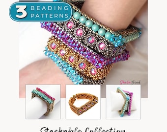 3 Beading Bracelet Patterns PDF Bundle • Seed Bead Instant Download Jewelry Tutorial