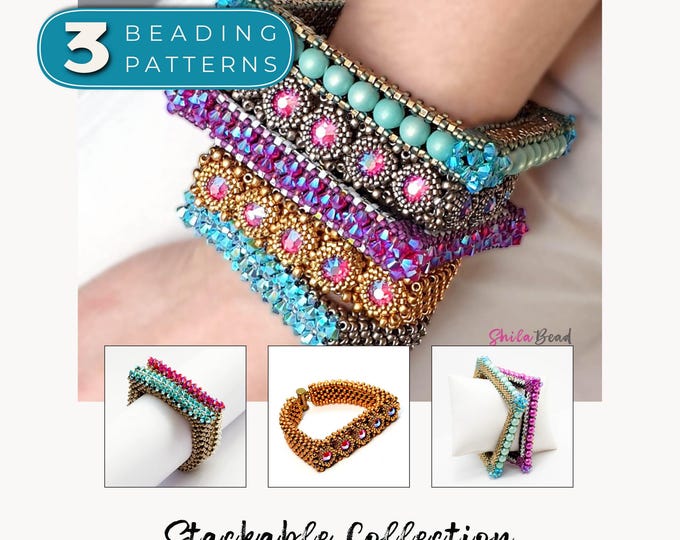 3 Beading Bracelet Patterns PDF Bundle • Seed Bead Instant Download Jewelry Tutorial