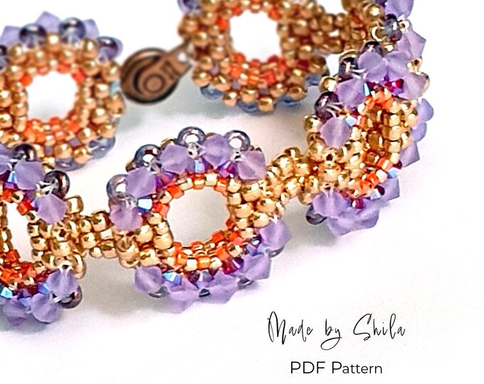 CRAW Bracelet Pattern PDF • Beaded Earrings Tutorial • Seed Bead Crystal Jewelry