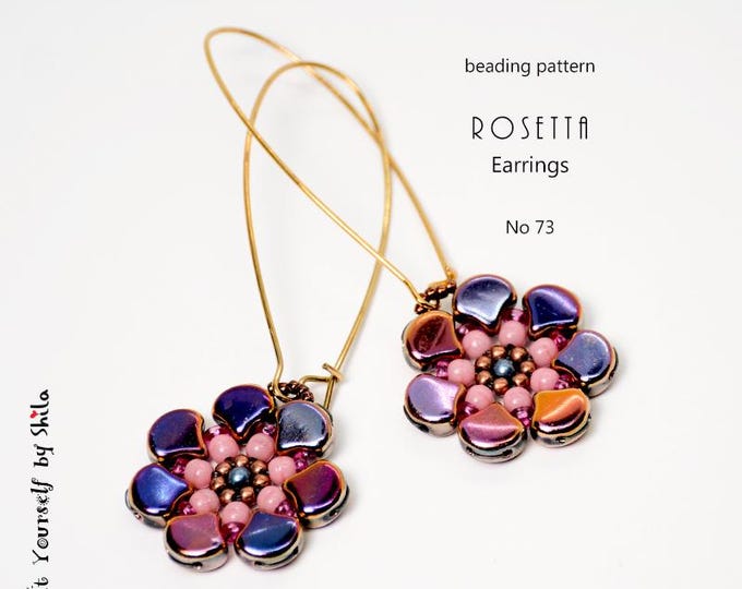 2 Beading Tutorials - Pendant & Earrings with Cabochon and Ginkgo beads (Instant download PDF)